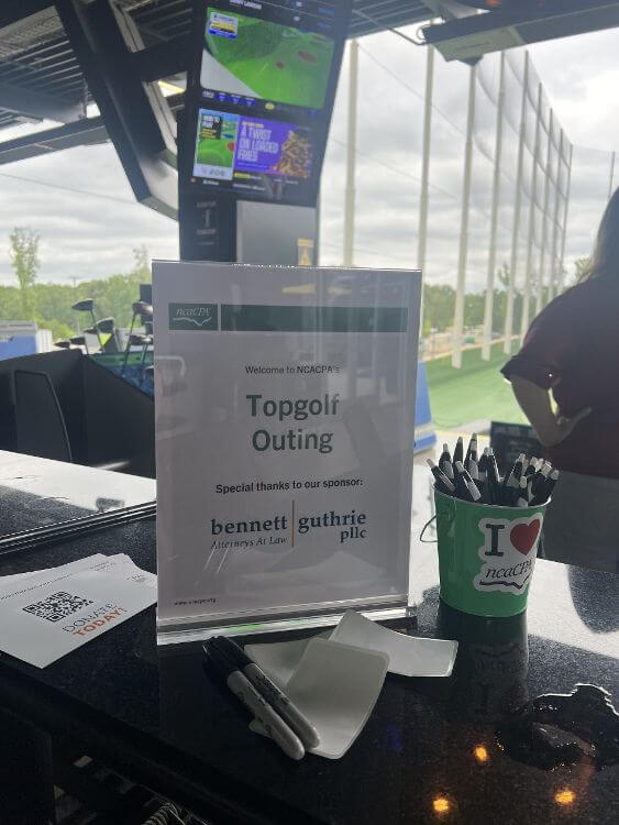 Bennett Guthrie sponsors Top Golf Day